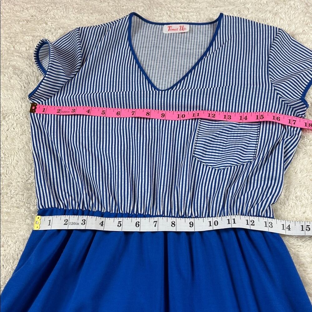 Vintage 80s Times Up striped day dress, size med -‎ L - Picture 4 of 6